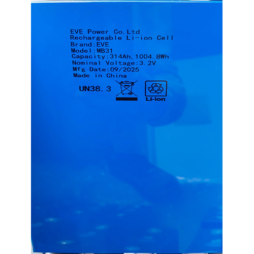 Eve Rechargeable 314Ah Lithium Ion Prismatic  Cell - Features: High Quality