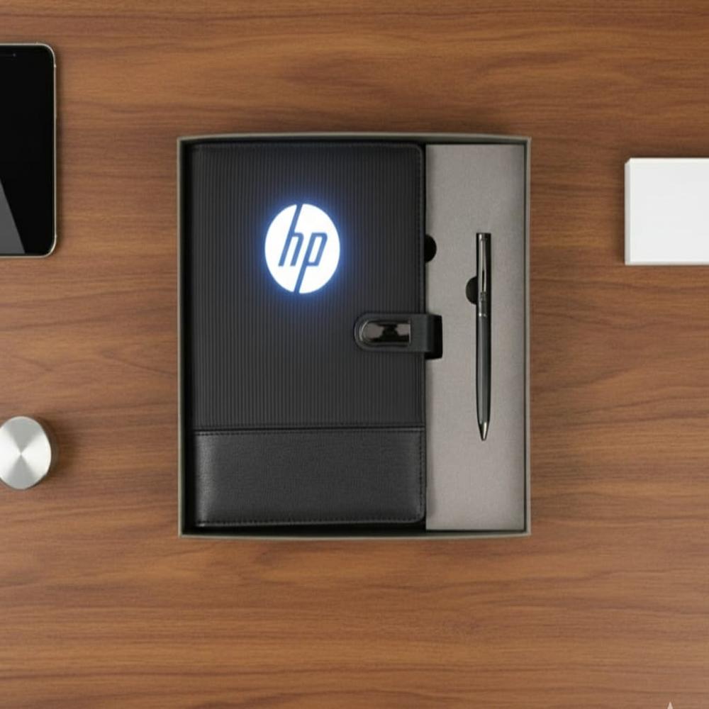 Powerbank Diary With LED logo glow and 16 GB Pendrive + LAMP