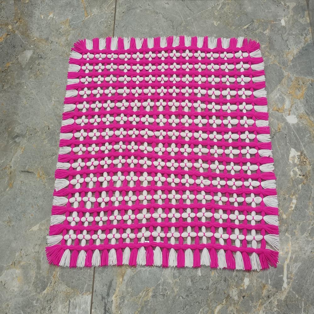 original wool crochet pooja asan thalposh checks pattern square mate machi