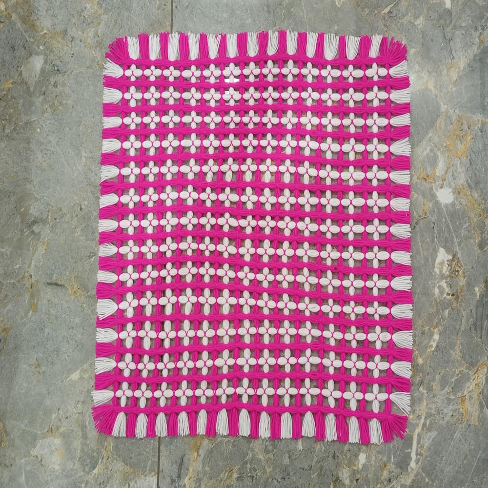 dark pink color side table cover and sofa mate / pure woolen cover