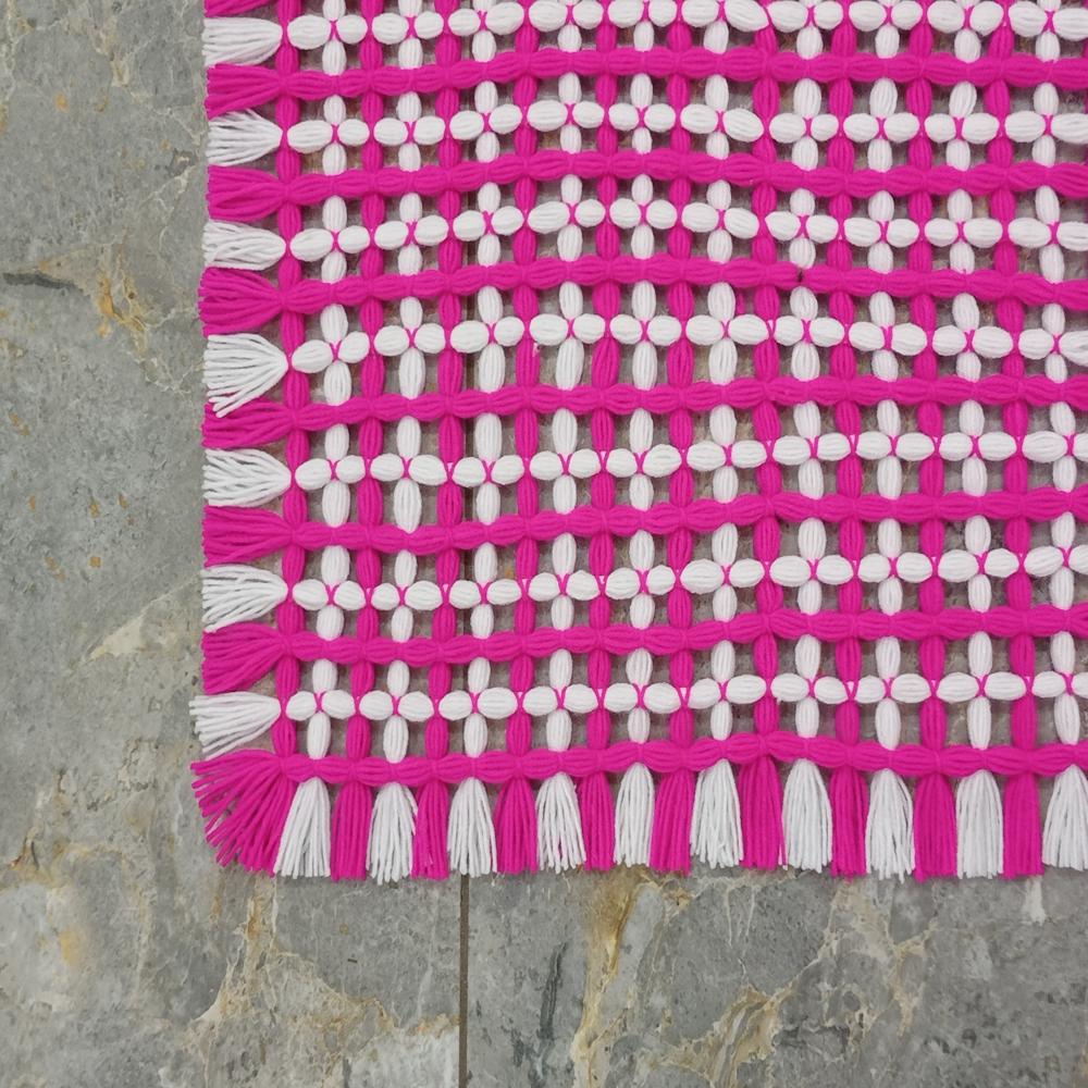 dark pink color side table cover and sofa mate / pure woolen cover