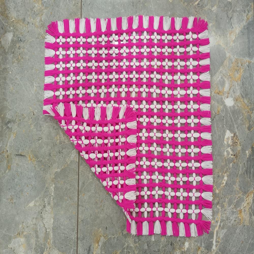 dark pink color side table cover and sofa mate / pure woolen cover