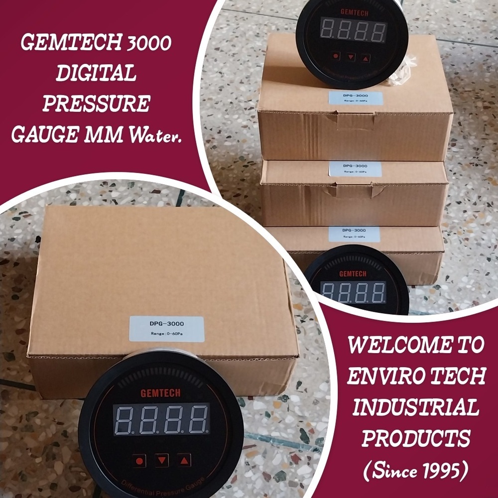 GEMTECH Series 3000 Digital Pressure Gauge Range 0 to 0.125 KPA