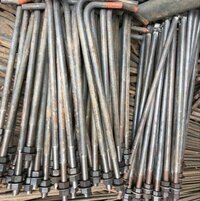 Mild Steel Round L Shaped Foundation Bolt - Color: Silver