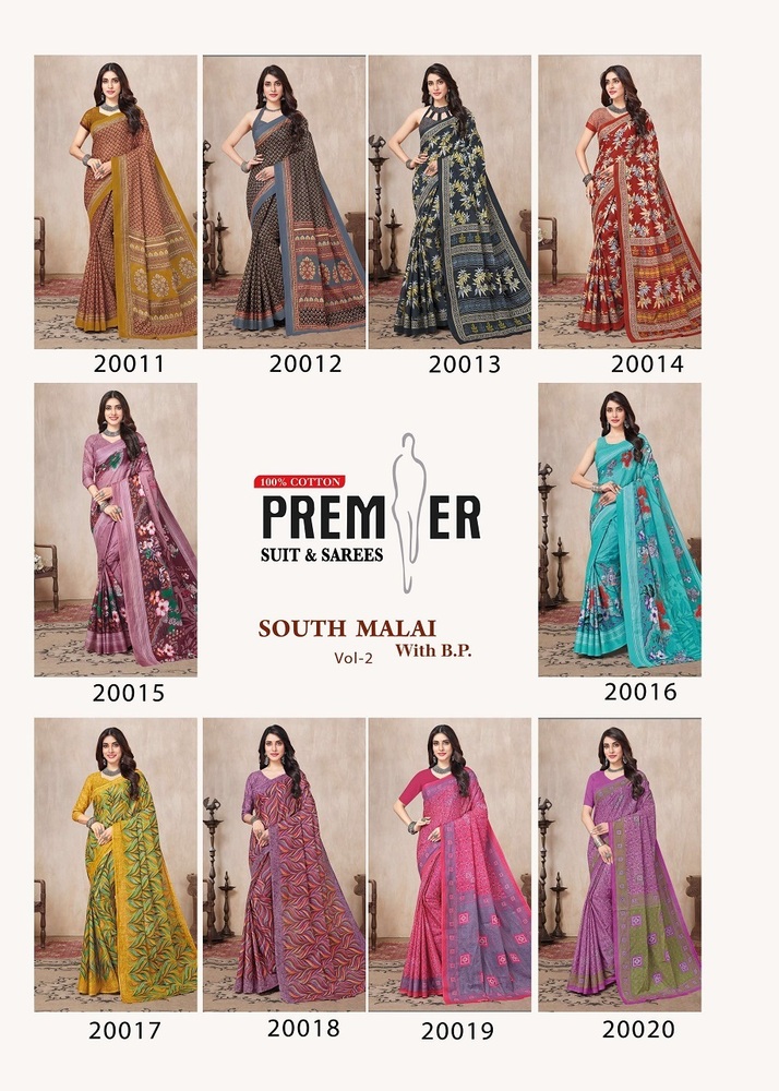 Premier South Malai Vol-2  Cotton Saree