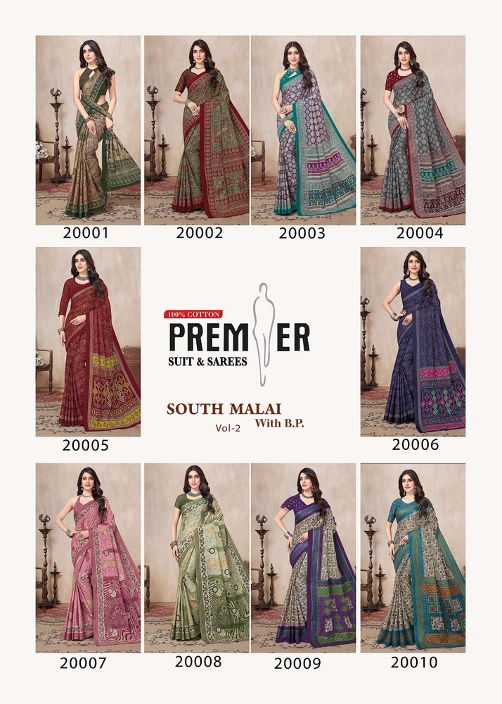 Premier South Malai Vol-2  Cotton Saree