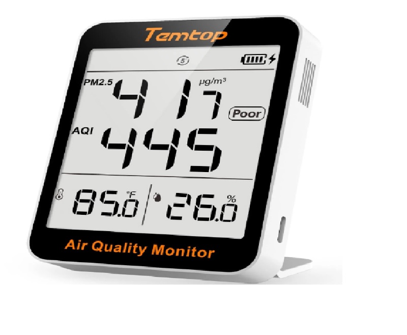 Handheld Air Quality Monitor AQI PM2.5 Temperature Humidity Detector for Home, Office or School