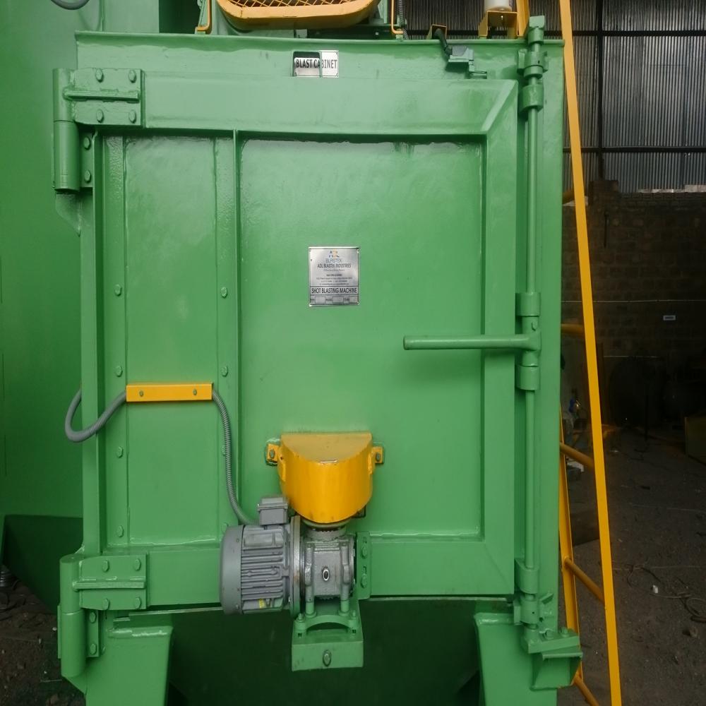 1200 Turn Table Shot Blasting Machine - 12.5" Wheel Size, 5-10 Ton Capacity | Automatic Operation, Durable Dark Blue Finish, Robust Dust Collector, Ideal For Castings And Forgings