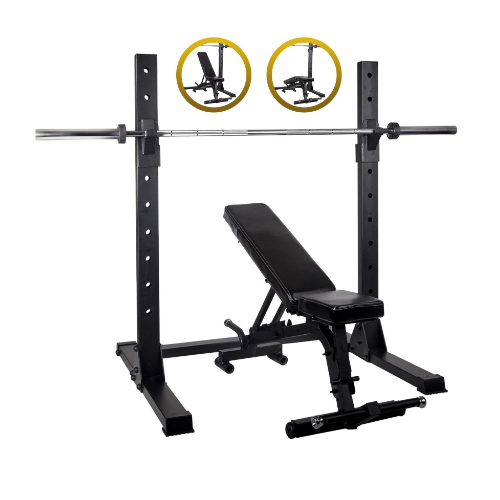 Squat Rack With Super Bench