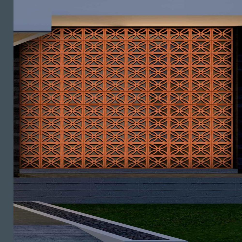 Terracotta petal jali