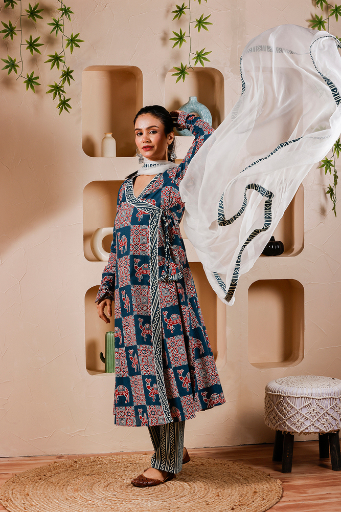 Cotton Camel Angarakha Suit