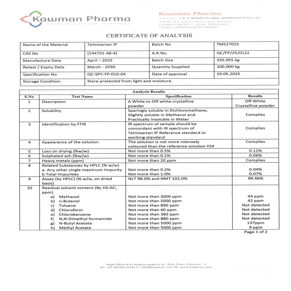 Telmisartan Ip