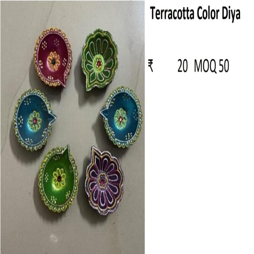 teracotta colour diya