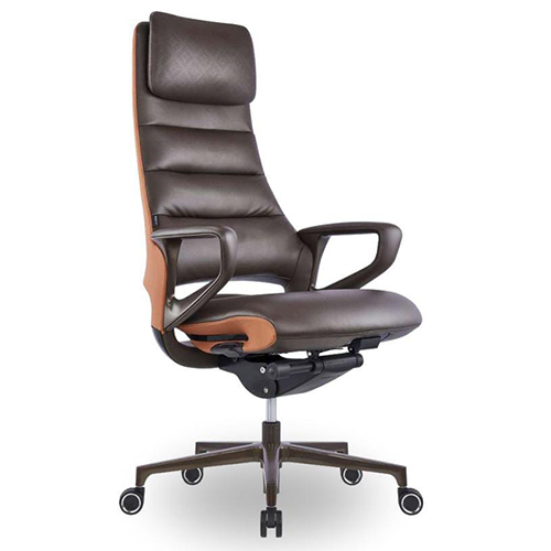 Vellor Dark Grey And Tan Luxury High Back Chair