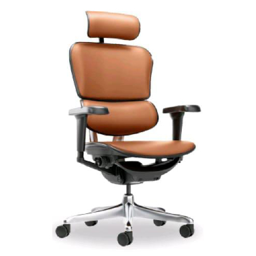 Aura Full Leather Tan and Black Luxury Office Chair