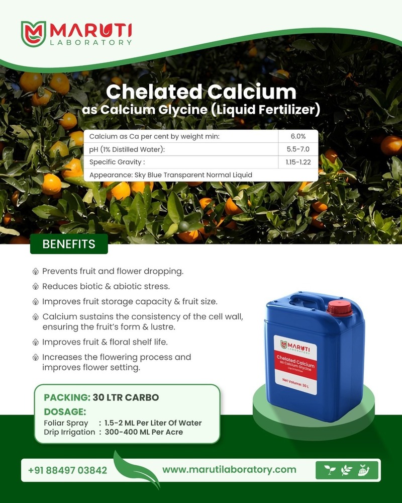 Chelated Calcium as Calcium Glycine (Liquid Fertilizer)