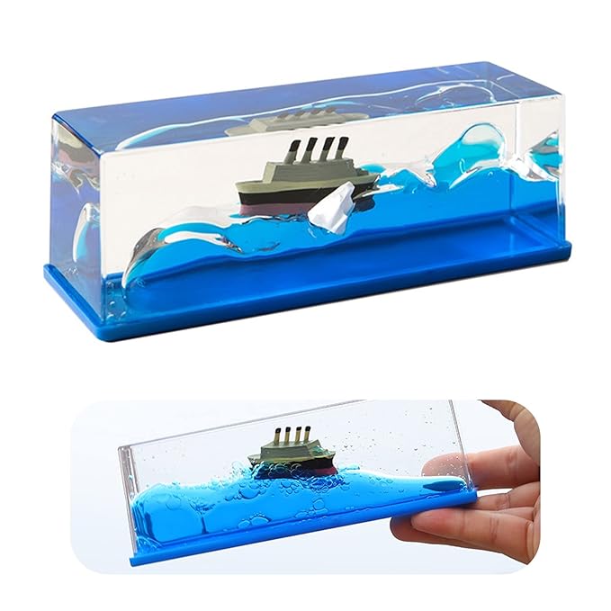 Blue Floating Titanic Ship