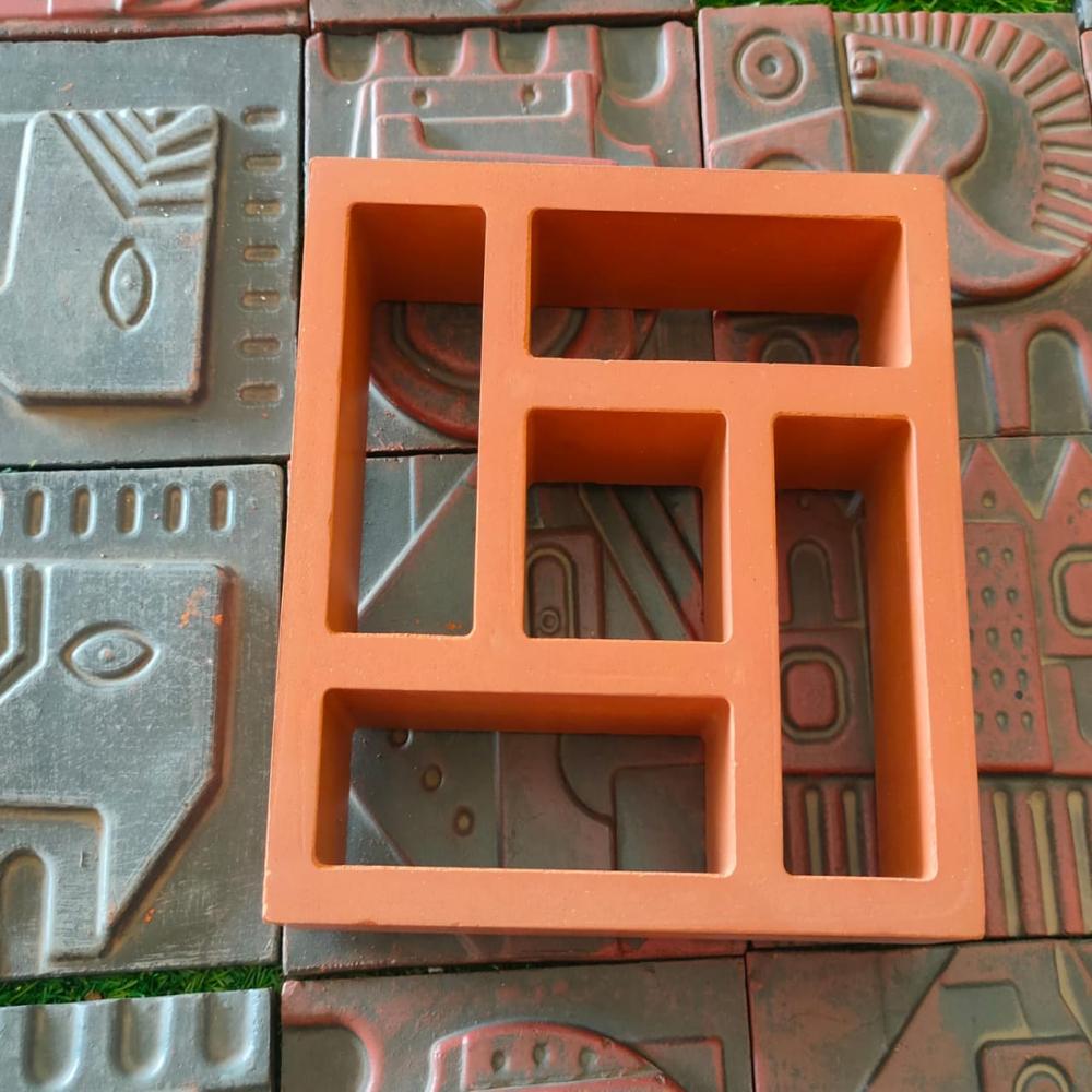 Terracotta qubic jali
