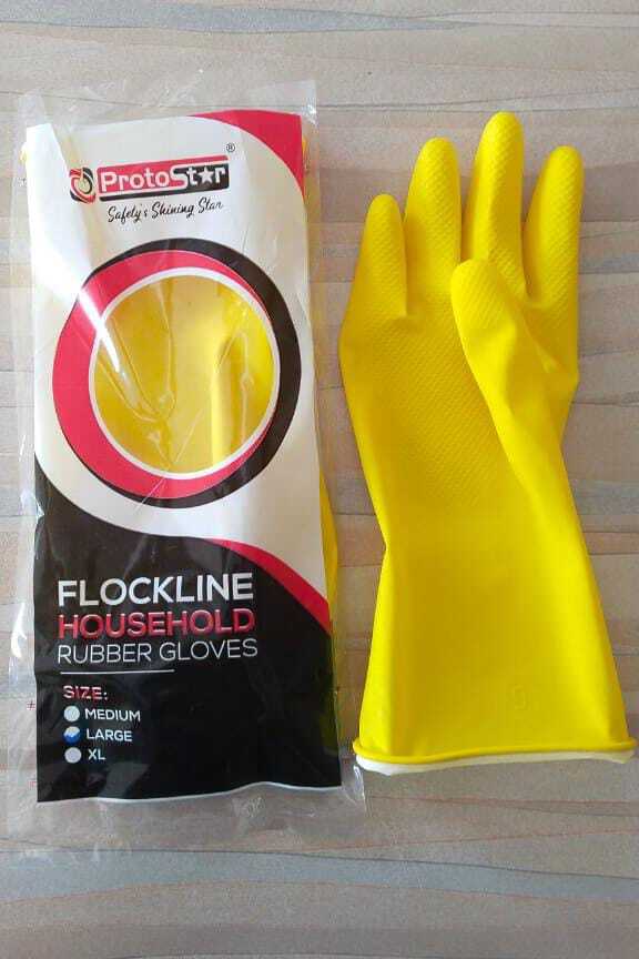 Protostar Household Flocklined Rubber Hand Gloves