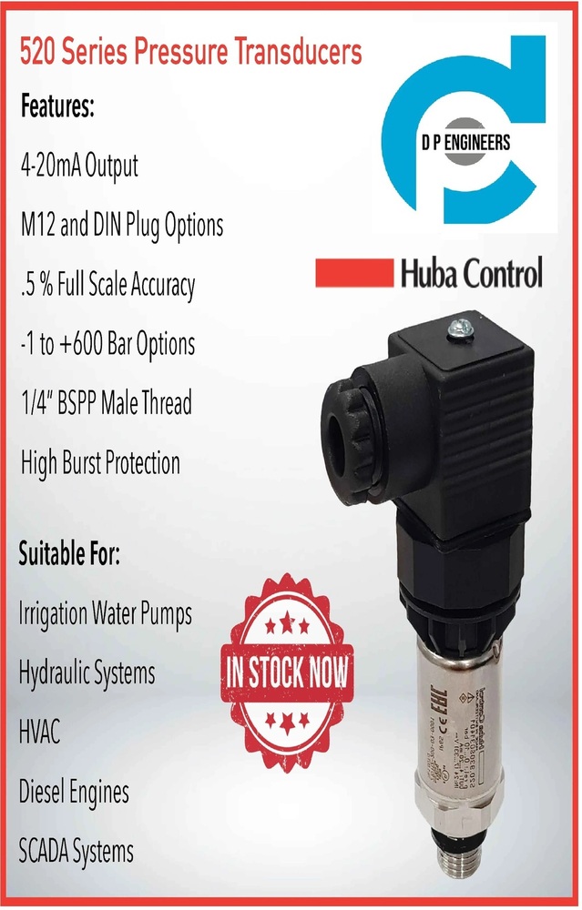 Huba I Pressure Transmitter Model 520.932S032401W RANGE 0-20 BAR OUTPUT 4-20mA | WhatsApp No.9268631221