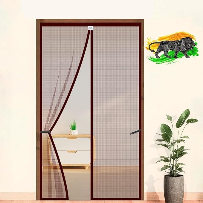 Magic Magnetic Door Mesh Curtain - Color: Transparent