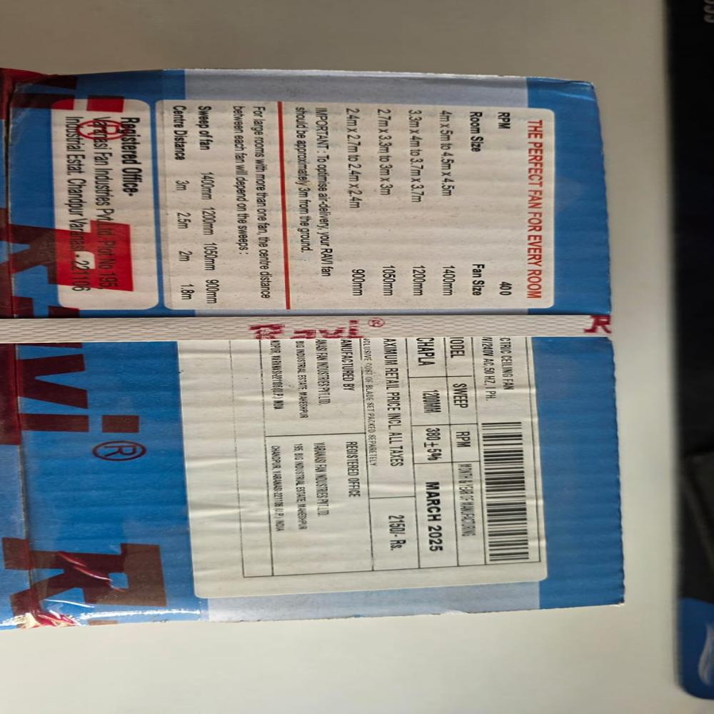 Ravi Chapla Ceiling Fan - Blade Diameter: 1200 Millimeter (Mm)