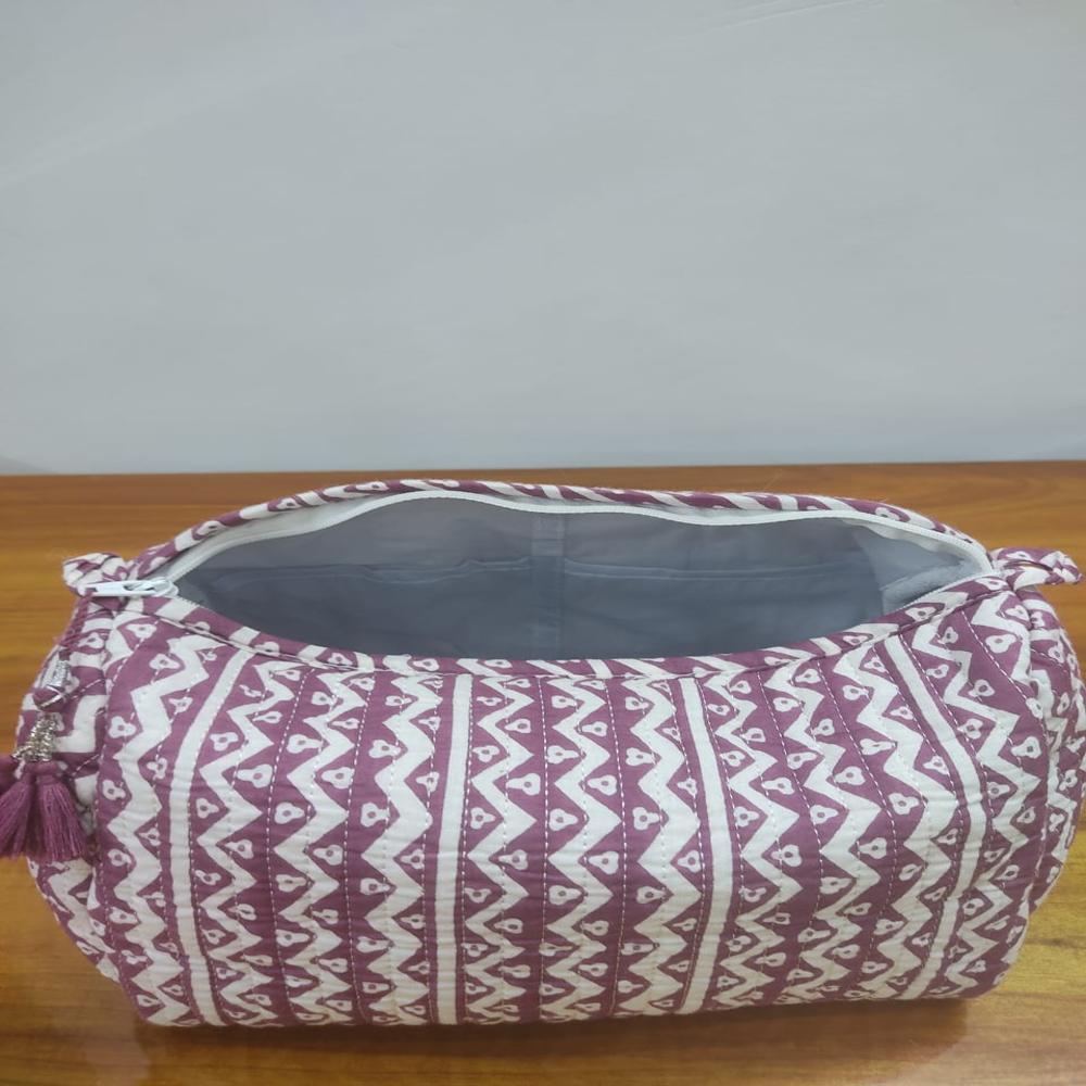 Hand Block Printed Cotton Toiletry Bag