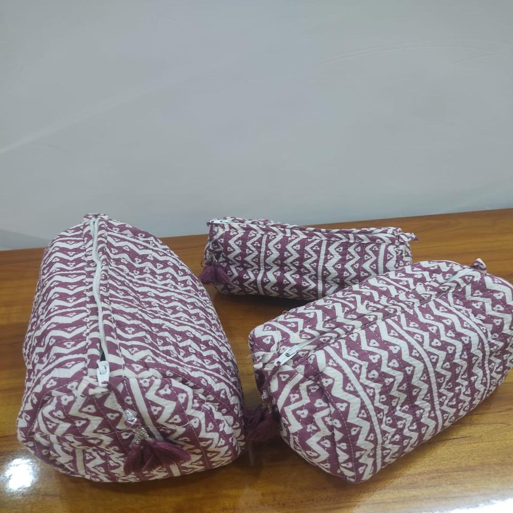 Hand Block Printed Cotton Toiletry Bag