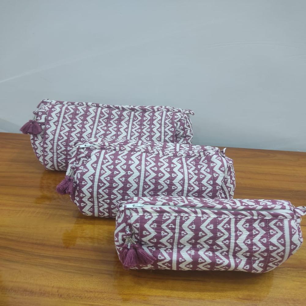 Hand Block Printed Cotton Toiletry Bag