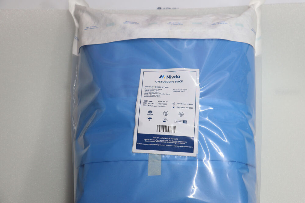 Cystoscopy Drape Set - Fluid-resistant Nonwoven Fabric , Soft Breathable Material With Reinforced Fenestrations And Adhesive Strips