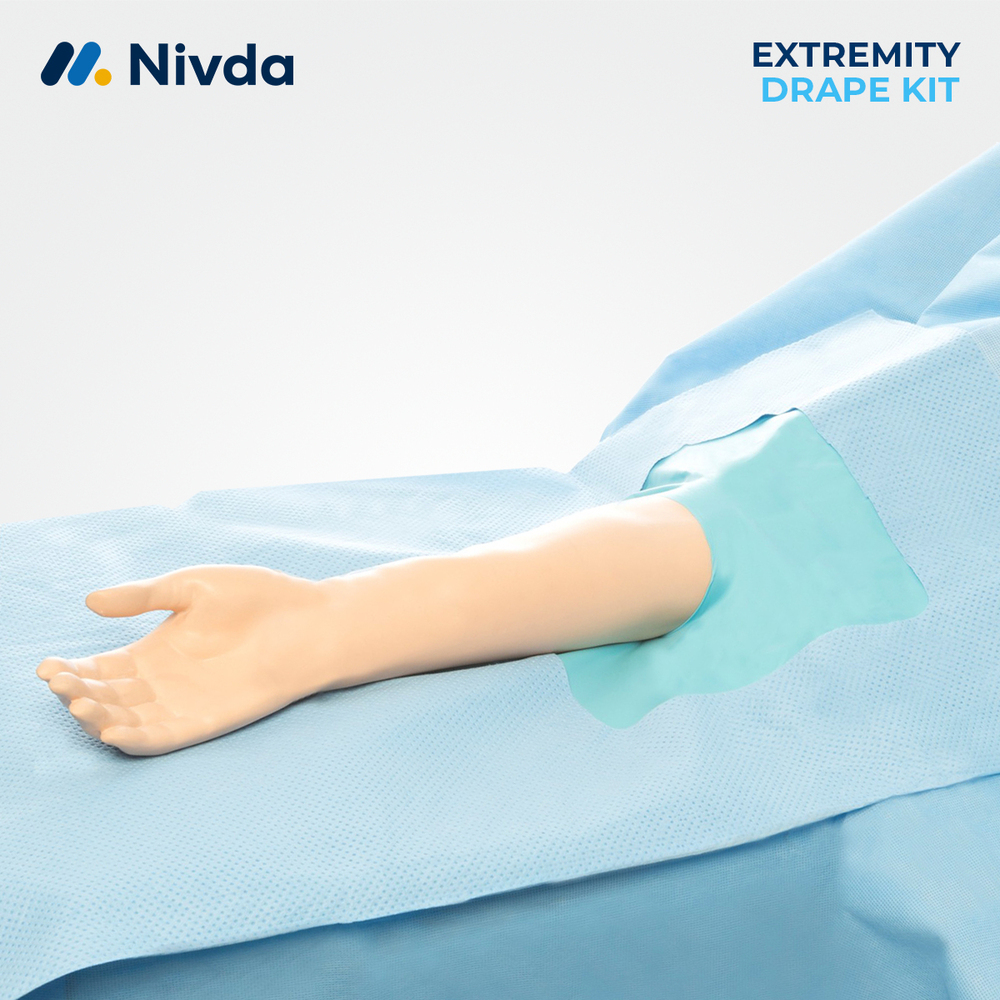 Extremity Drape Pack - Fluid-resistant Nonwoven Fabric, Soft And Breathable Material, Reinforced Fenestrations For Targeted Access, Sterile And Disposable Design