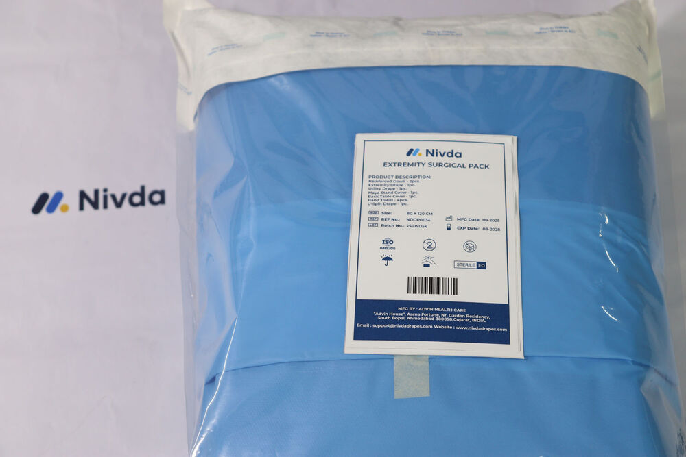 Extremity Drape Pack - Fluid-resistant Nonwoven Fabric, Soft And Breathable Material, Reinforced Fenestrations For Targeted Access, Sterile And Disposable Design