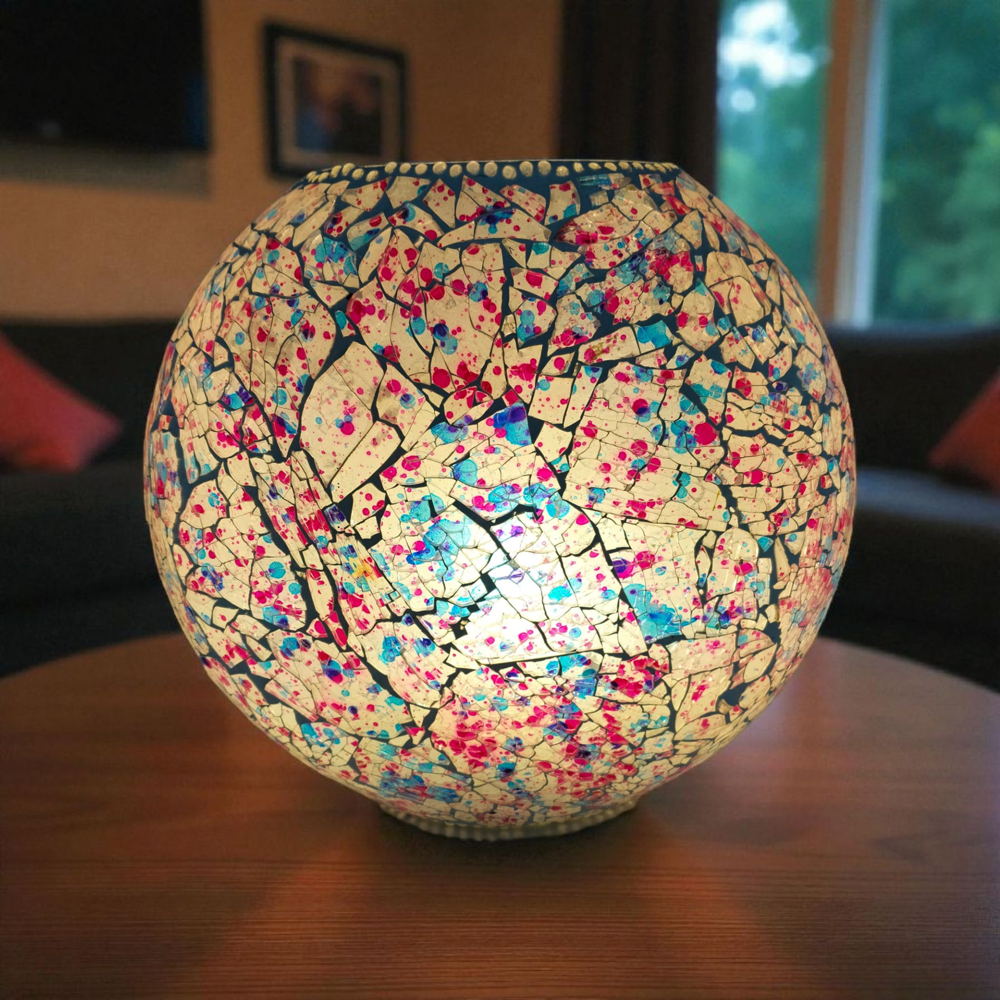 Tuffen Glass Purse Lamp | Purse Shape Tuffen Glass Table Lamp | Glass Table Lamp