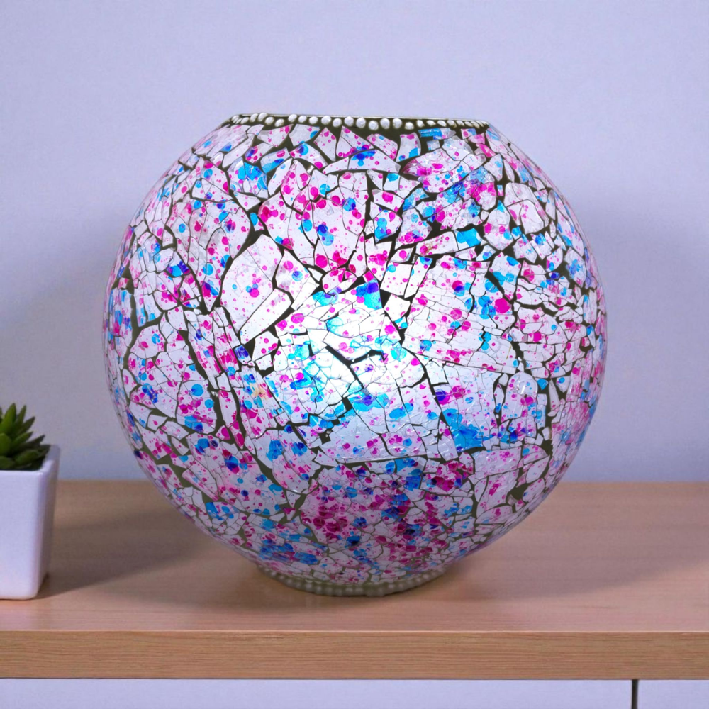 Tuffen Glass Purse Lamp | Purse Shape Tuffen Glass Table Lamp | Glass Table Lamp