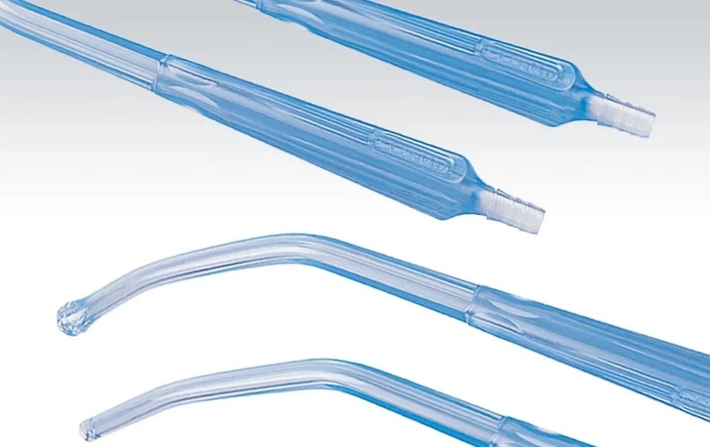 Curved Plastic Yankauer Suction Cannula Straight Tip And Vacuum Control Yankauer Suction Cannula