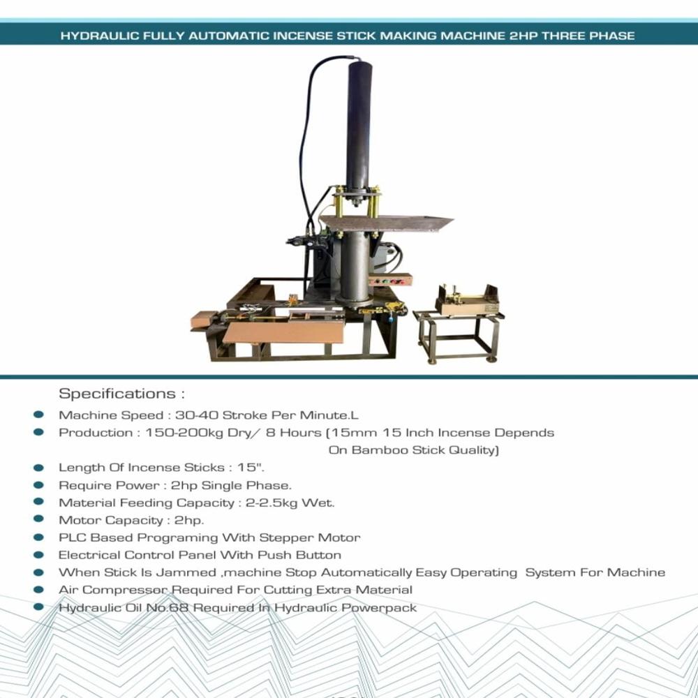 HYDRAULIC FULLY AUTOMATIC INCENSE STICK MAKING MACHINE