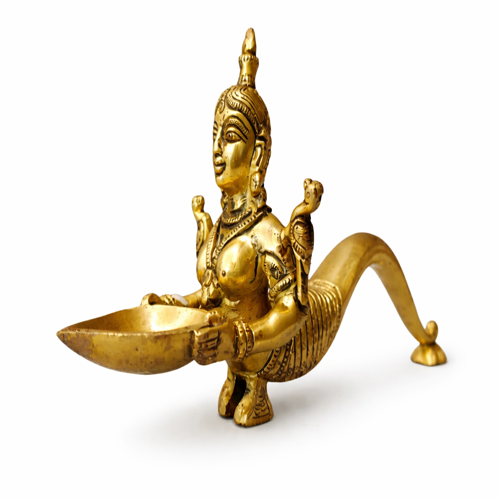 Brass fish design paavai Diya