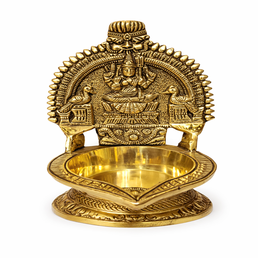 Brass Kamatachi Amman Diya - Color: Golden