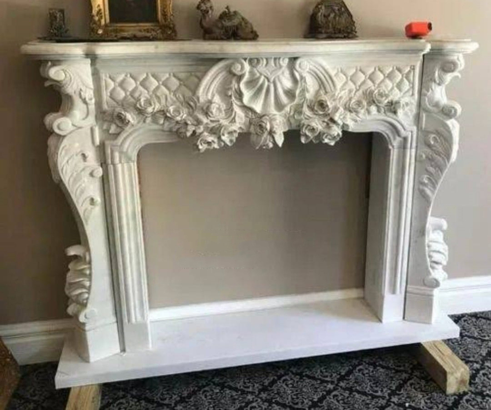 White Marble Fireplace