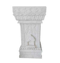 White Marble Tulsi Stand - Design Type: Traditional