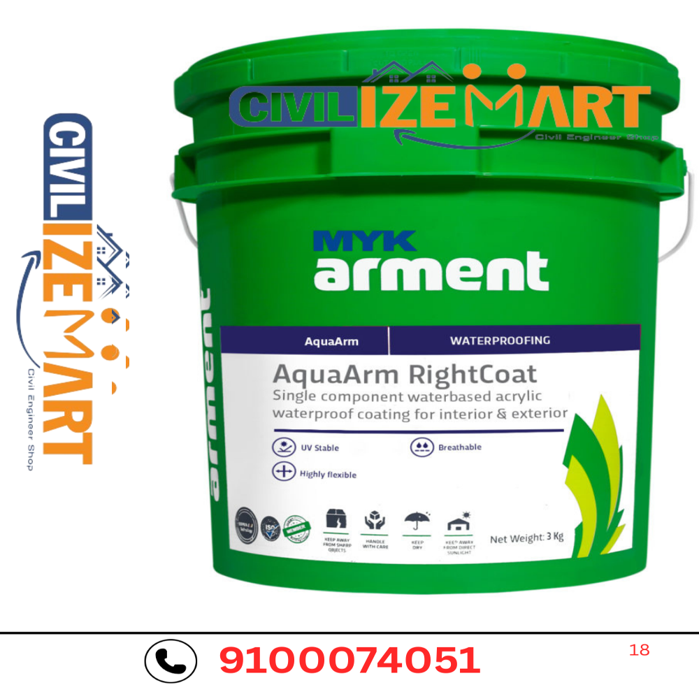 MYK ARMENT AQUA ARM ARM RIGHTCOAT WATERPROOF COATING,UV STABLE,BREATHABLE(3KG)