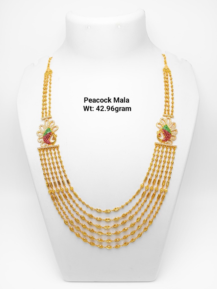 22KT New Design Gold Peacock Mala