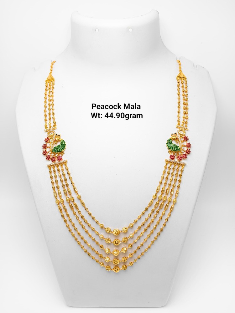 22KT New Design Gold Peacock Mala