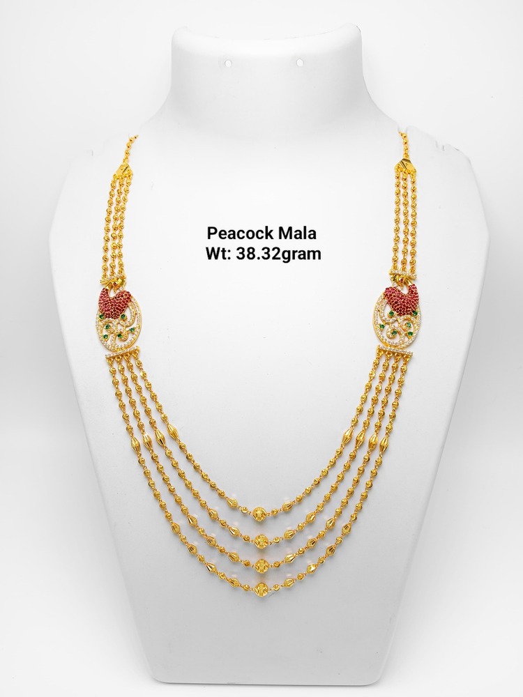 22KT New Design Gold Peacock Mala