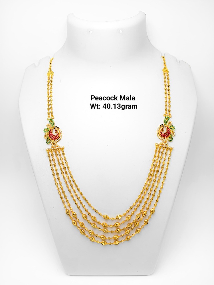 22KT New Design Gold Peacock Mala