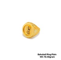 22KT New Design Gold Bahubali Ring Plain
