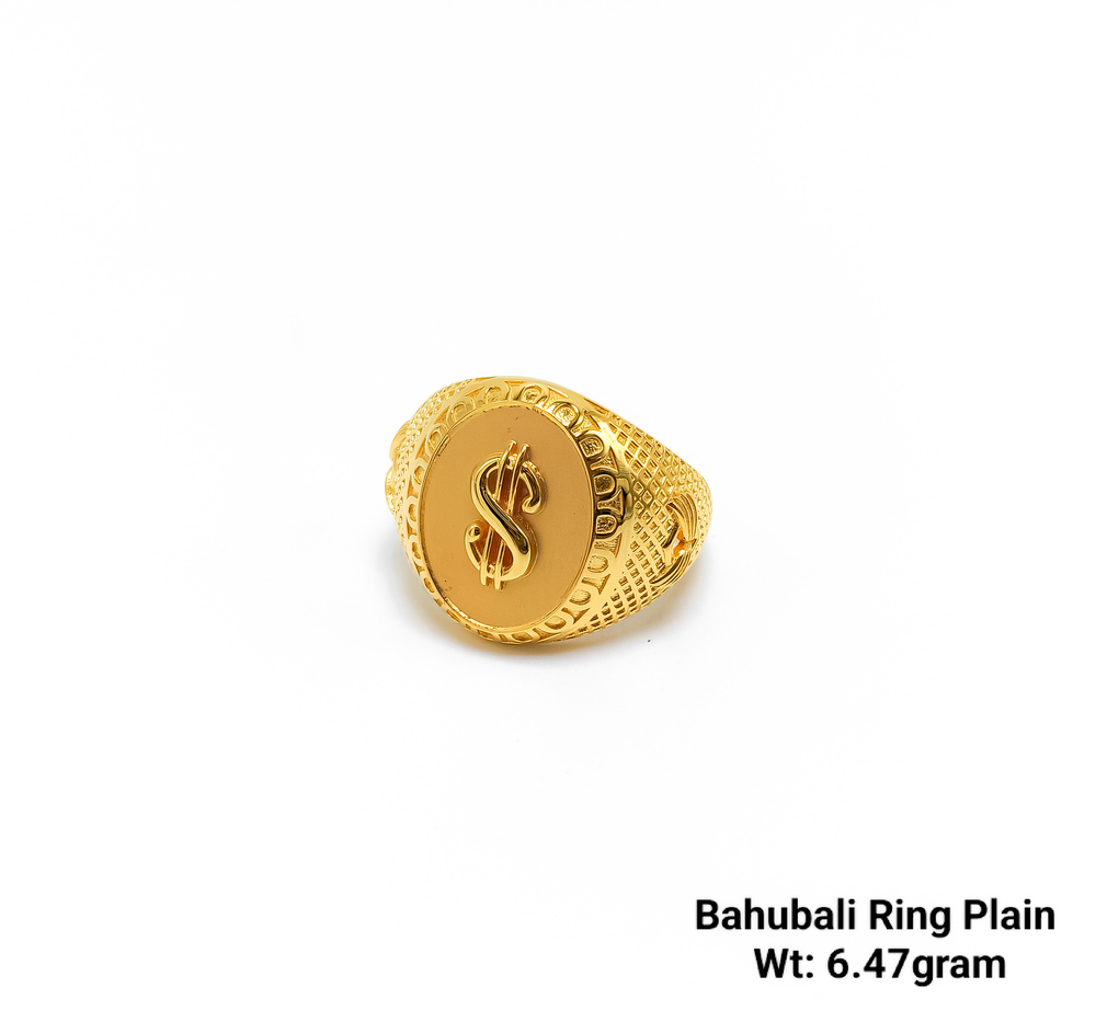 22KT New Design Gold Bahubali Ring Plain