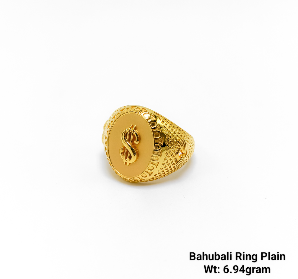 22KT New Design Gold Bahubali Ring Plain