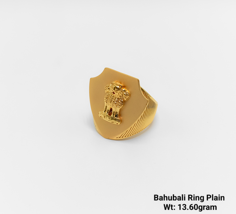 22KT New Design Gold Bahubali Ring Plain