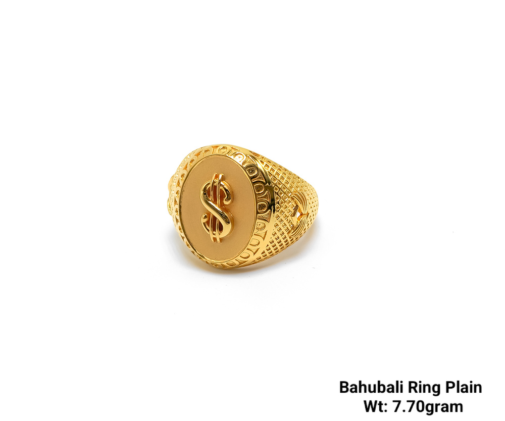 22KT New Design Gold Bahubali Ring Plain
